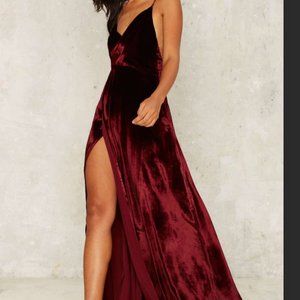 Lulus Burgundy, Crushed Velvet, Formal Dress